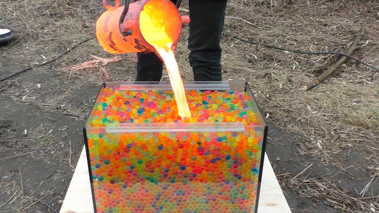 100000 Orbeez VS Lava in Aquarium | Crazy Experiment
