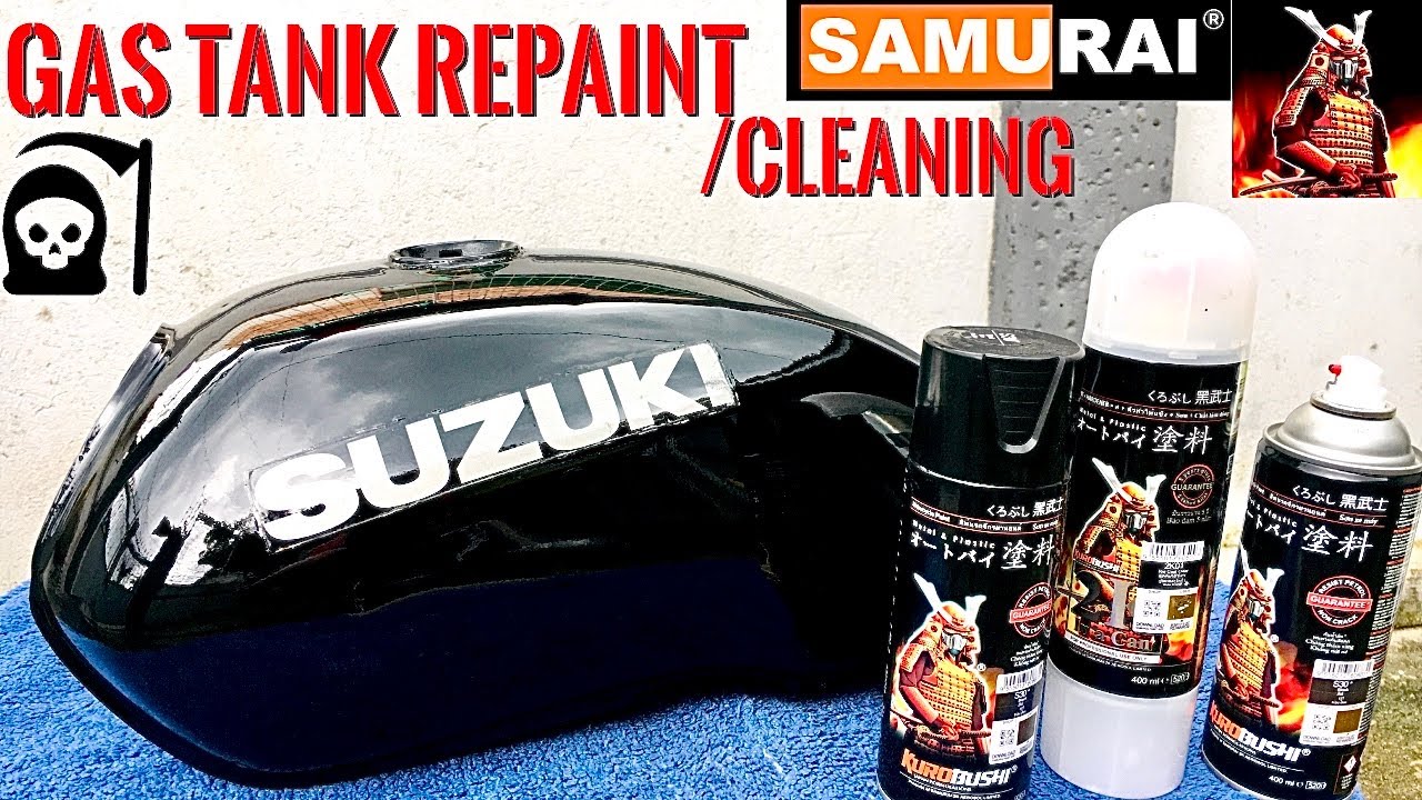 GAS TANK REPAINT ON||SUZUKI GD110||SAMURAI S30 BLACK||2KCLEAR