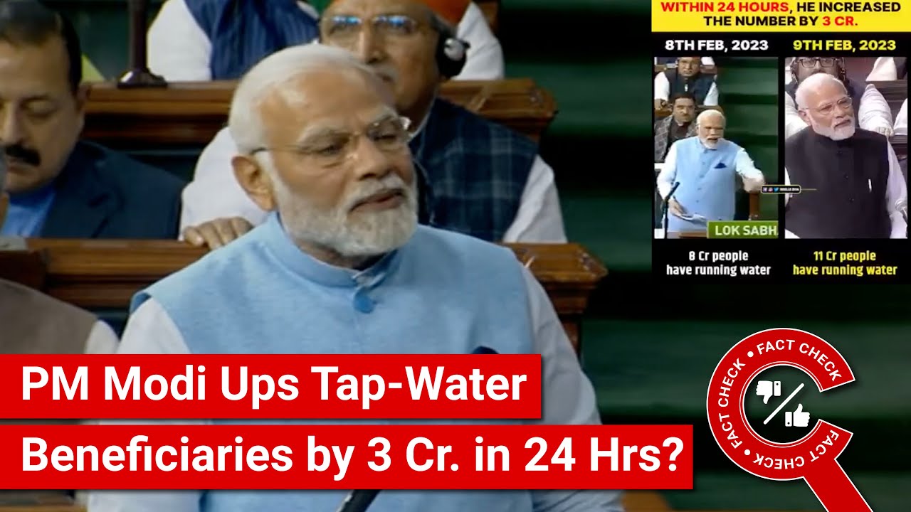 FACT CHECK: Viral Videos Show PM Modi Inflating Tap-Water Beneficiary Figures by 3 Cr. in 24 Hrs?