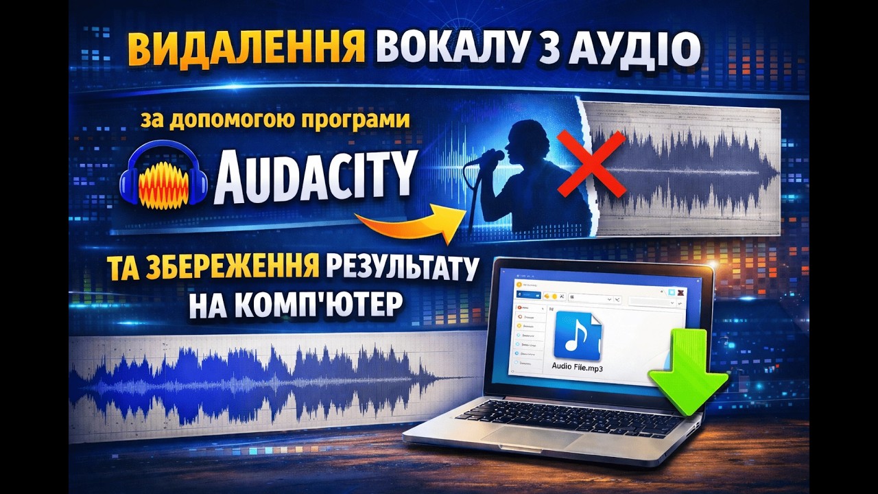 Видалення вокалу з аудіо за допомогою програми Audacity та збереження результату на комп'ютер