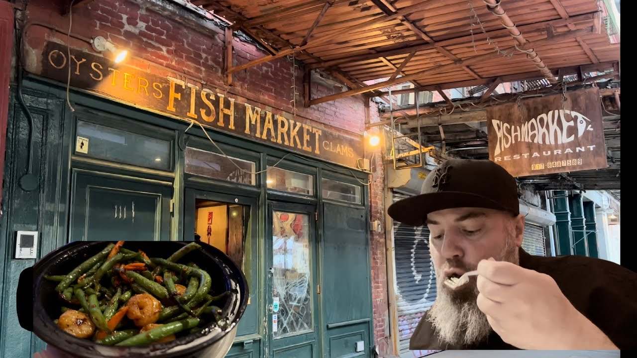 Shrimp and green beans at THE FISHMARKET in NYC!