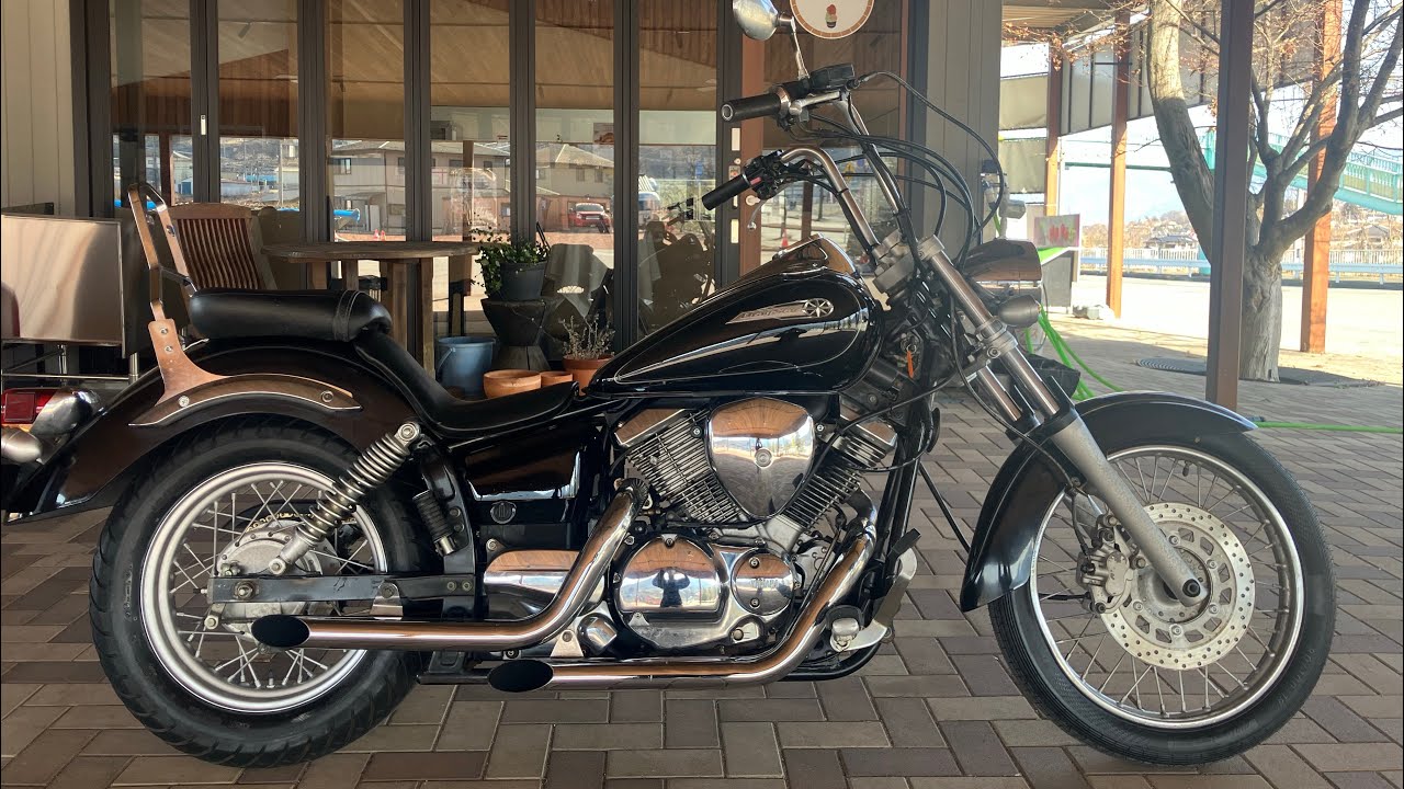 YAMAHA ドラックスター250 VG02J カスタム スラッシュマフラー　アップハン