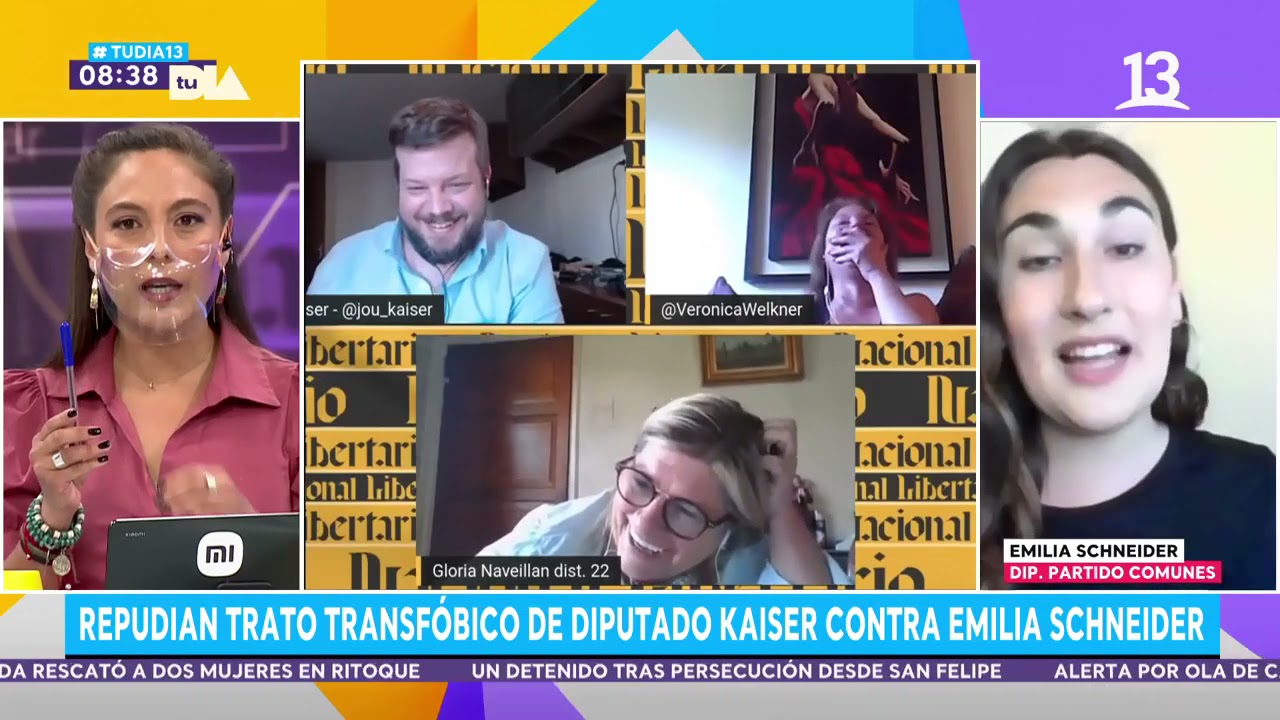 Emilia Schneider se refiere a trato transfóbico de diputado Kaiser. Tu Día, 2021.