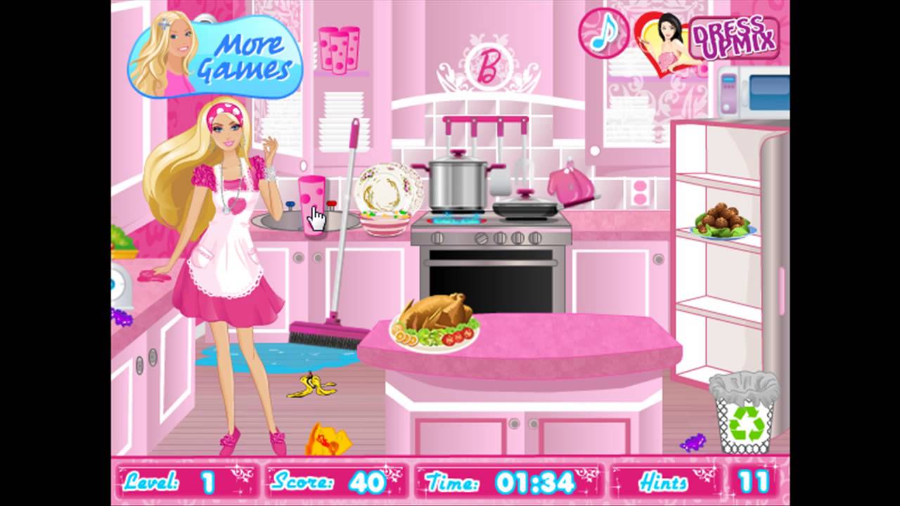 Play Free Online Barbie Games For Girls | Party Cleanup