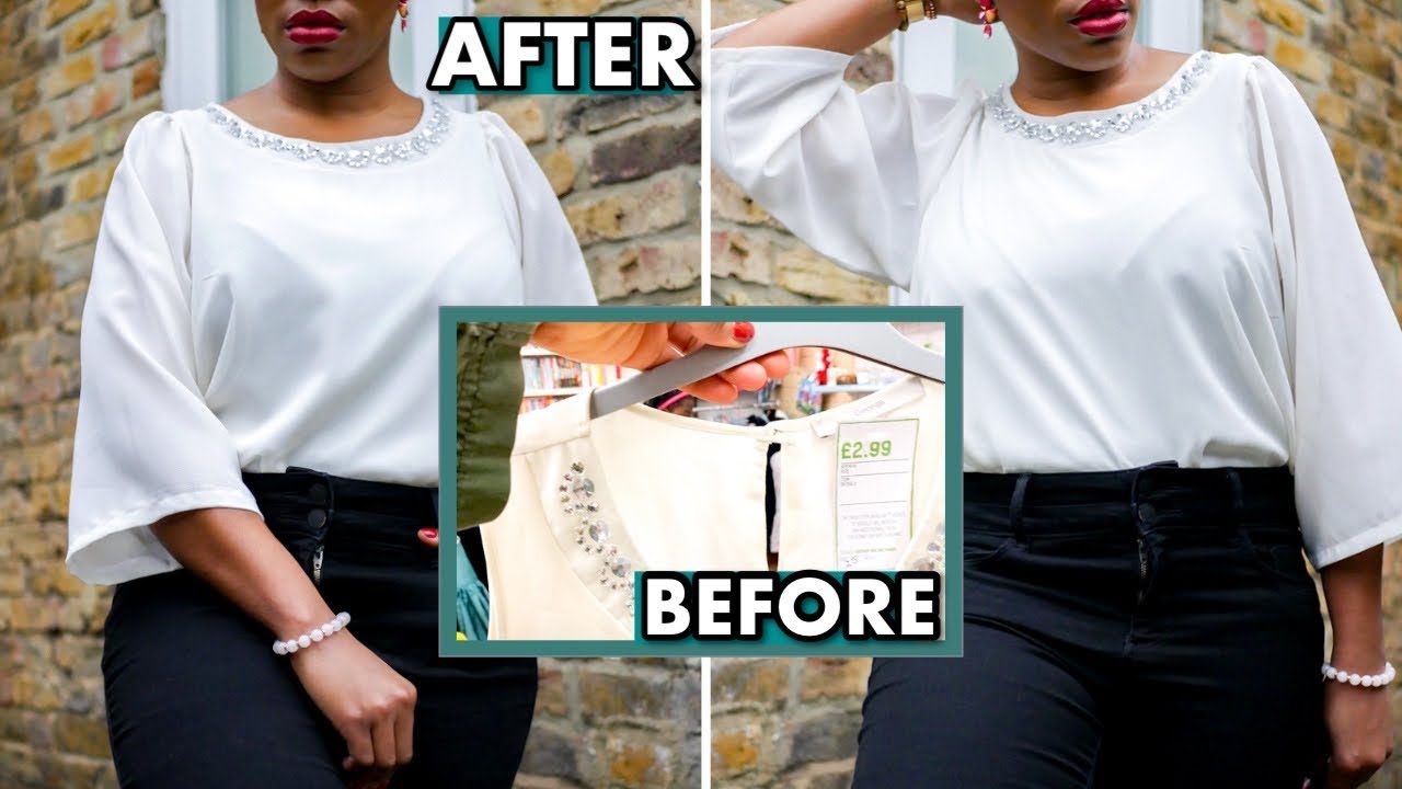 Thrift clothes transformation: Adding SLEEVES to a SLEEVELESS top