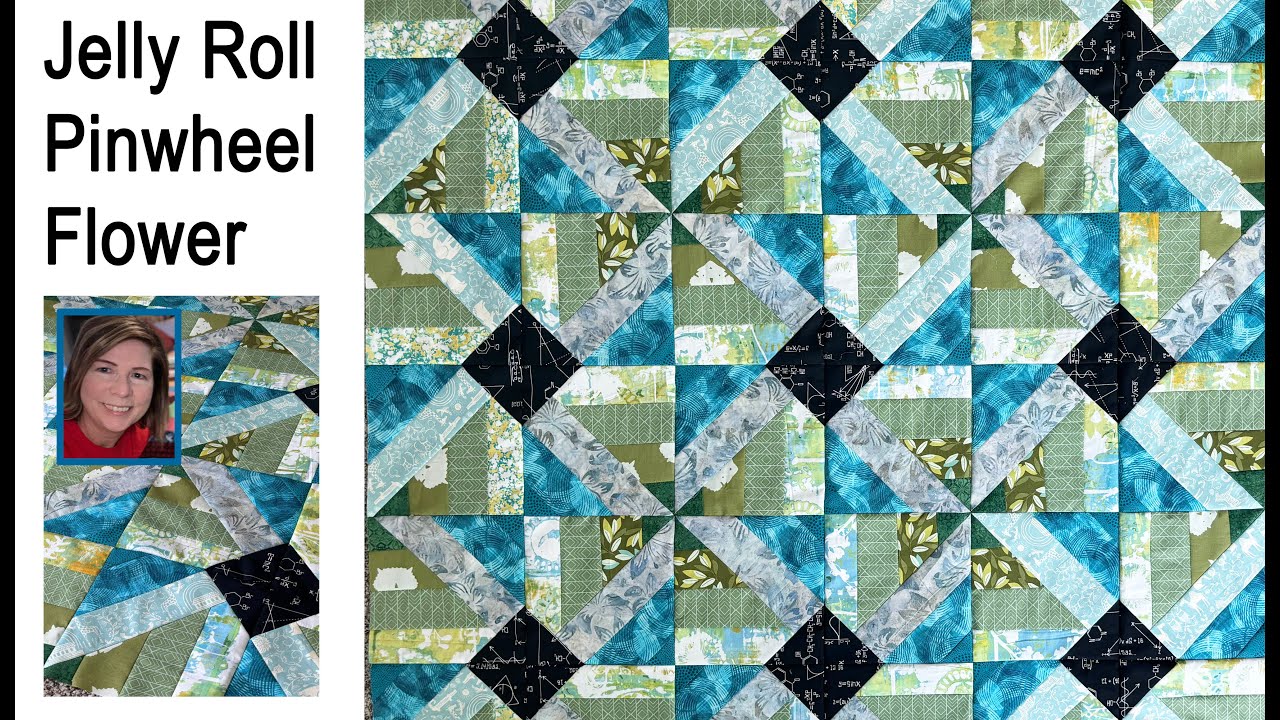 🍯 JELLY ROLL PINWHEEL FLOWER | 10 HOURS | FREE QUILT PATTERN TUTORIAL
