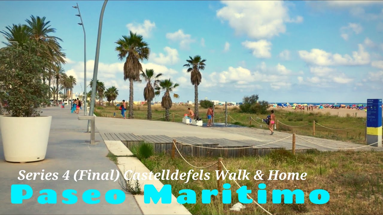 Barcelona Street Walk #4: Paseo Maritimo Castelldefels Beach & Taking a Train
