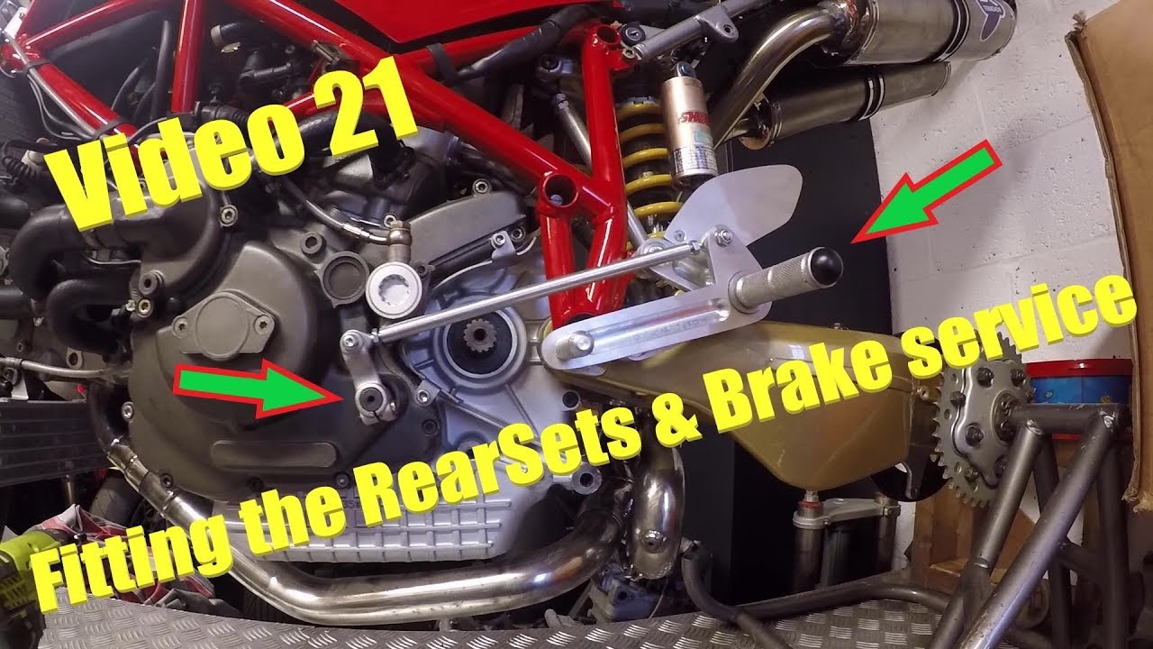Thunderbike Race Prep Video 21 - Ducati 748 Rearset Fitting and Brake Strip