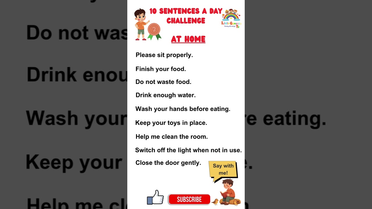 Morning Routine at Home Sentences for Kids 🏡☀️ | Easy English 