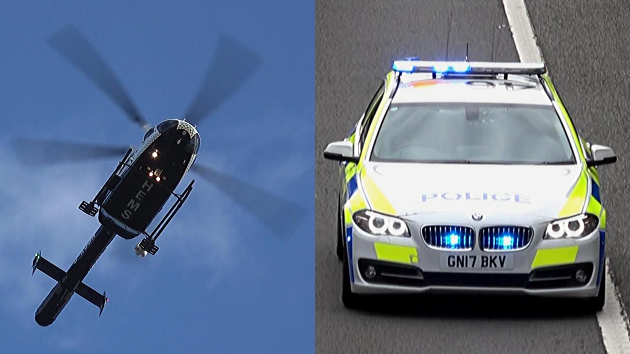 Motorway Police Respond To Fatal Crash On Motorway - Air Ambulance Takes Off
