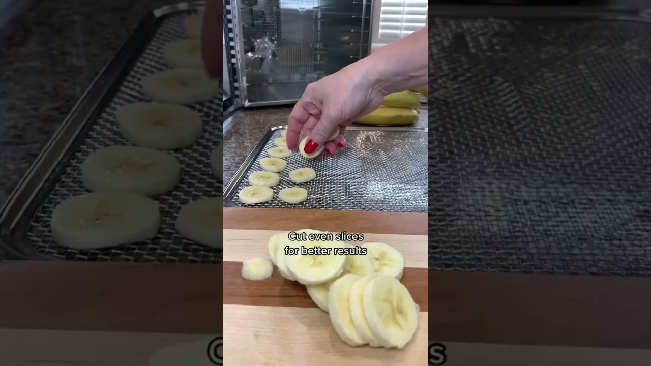 Dehydrating banana chips