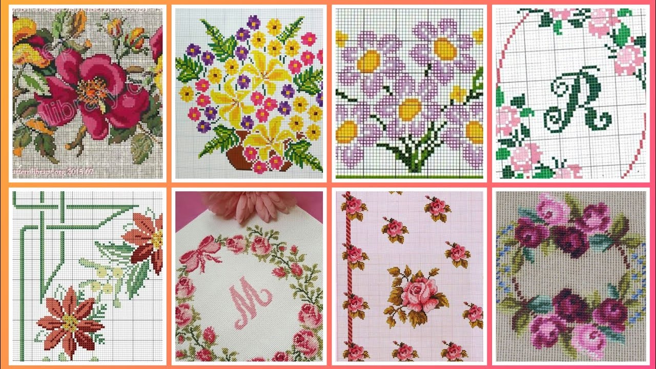 Top 100+ Amazing and Elegant Floral Cross stitch patterns || Charsuti Kerhai Ideas For Everything||