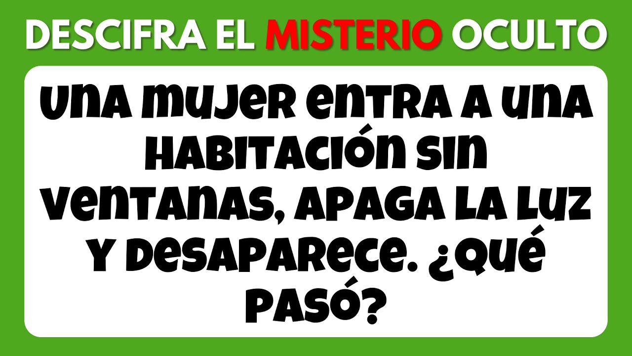 30 Misterios Cortos con RESPUESTA en 10 Segundos ⏱️ ¿Puedes Resolverlos TODOS? (95% Falla)