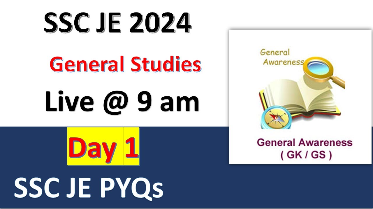 General Studies |SSC JE PYQ |SSC JE 2024| RRB JE 2024|ESE |AE EXAM 2024