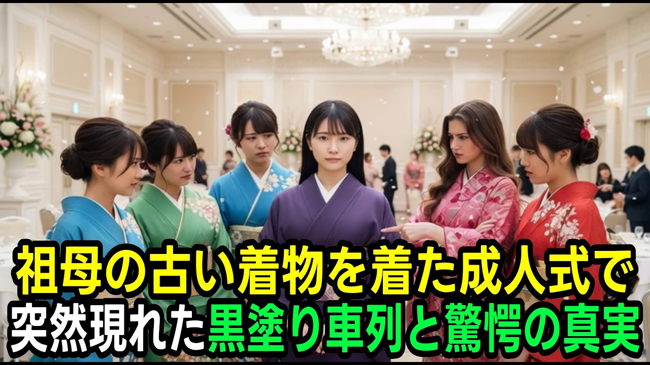 「お古の着物？ダサっw」成人式で笑われた地味な娘。20分後、黒塗り高級車100台が式場を取り囲み…