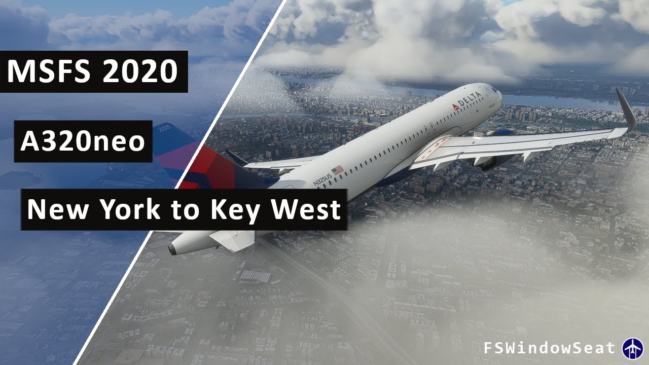 Flight Simulator 2020 A320 Delta 5726 New York LaGuardia to Key West Flight Wing View