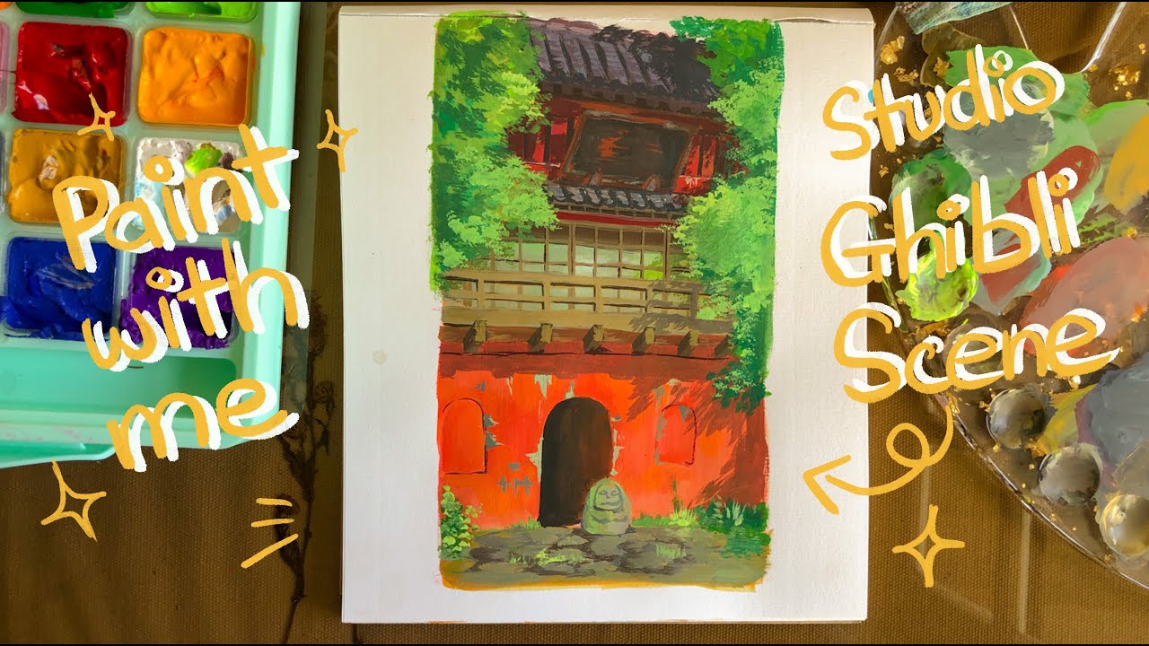PAINT WITH ME: Studio Ghibli Scene | himi gouache unboxing ✨