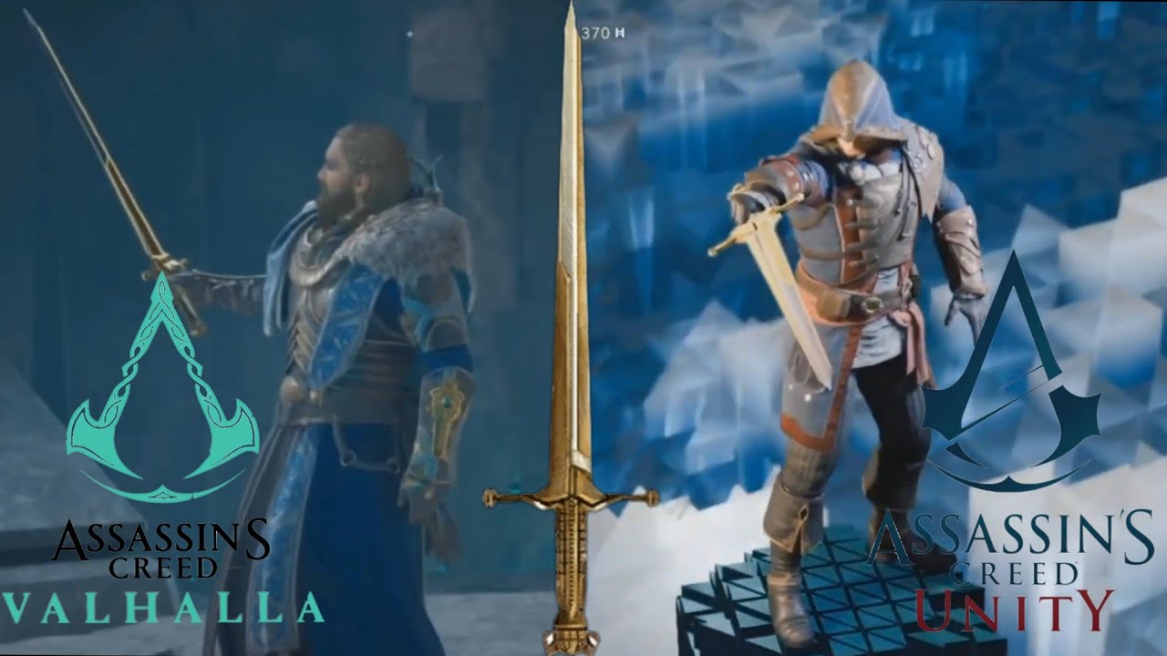 La spada dell'eden/La spada lucente confronto Assassin's creed valhalla/Assassin's creed unity