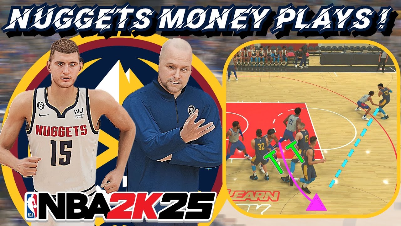 6 Nuggets Money Plays In NBA 2K25 ! | EASY Lobs, 3's, And Mid Range ! | Playbook Tutorial