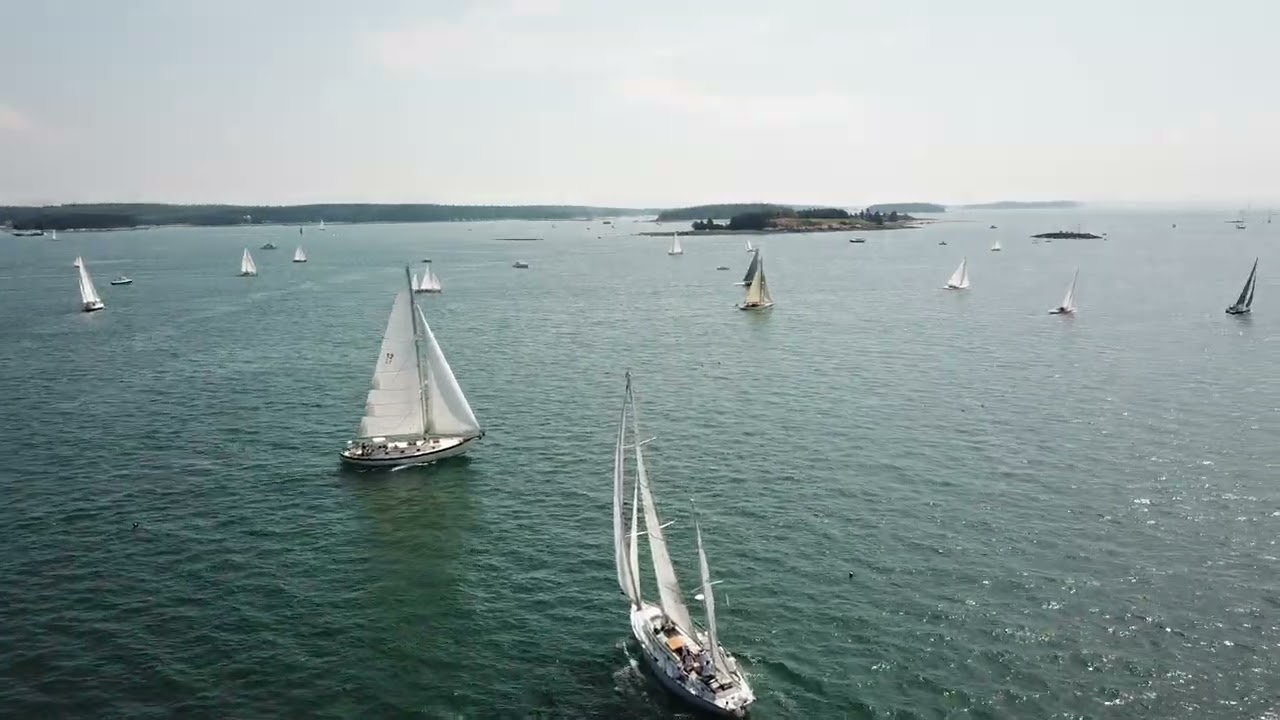 Eggemoggin Reach Regatta Drone Flyover Start #1