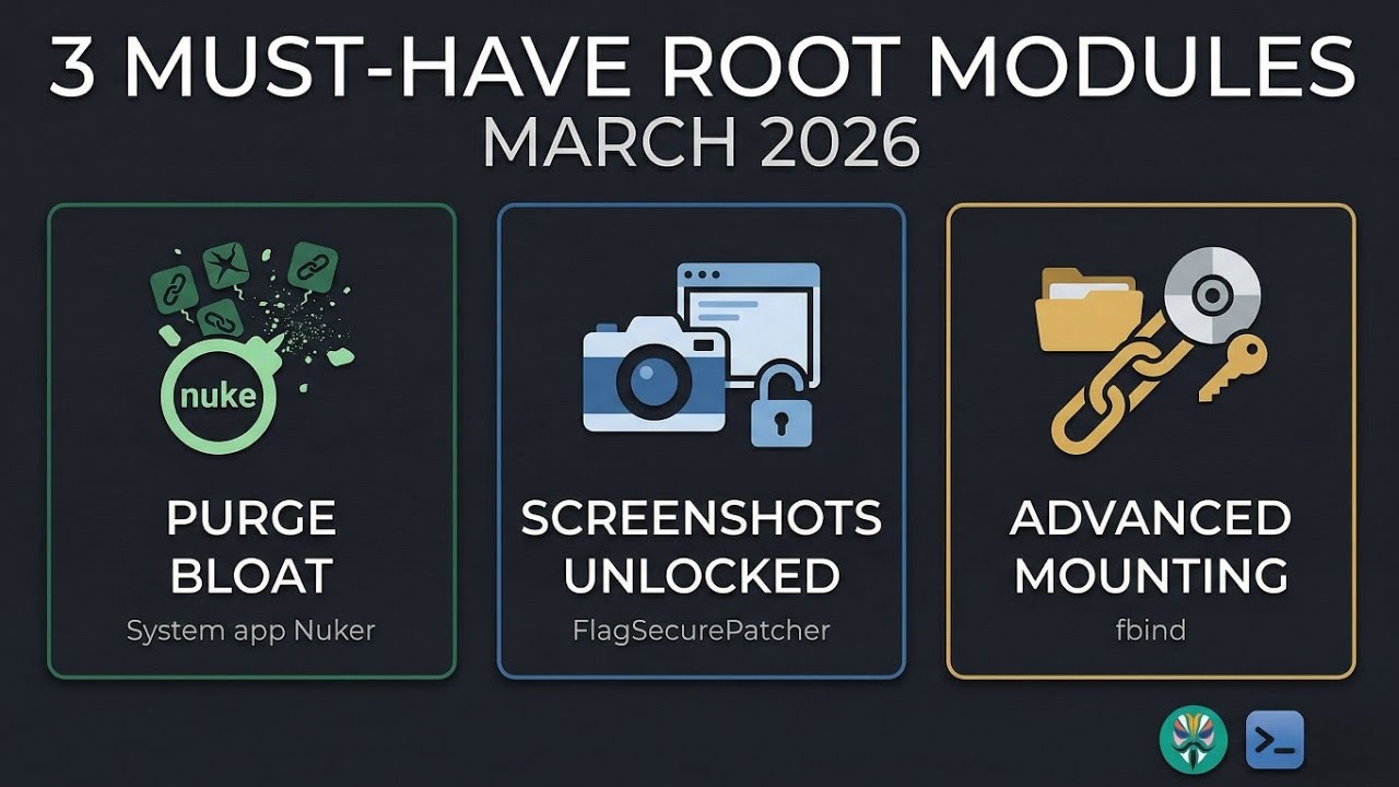 Best Magisk & KernelSU Modules March 2026 🔥 System App Nuker, Flag Secure Patcher & Fbind!