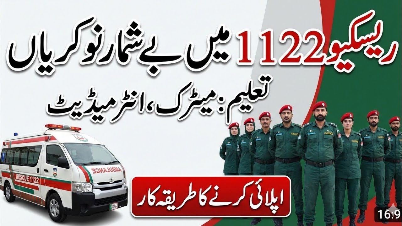 Rescue 1122 Punjab Jobs | How to Apply for Rescue 1122 Jobs | EMT,FW, Driver Jobs | 