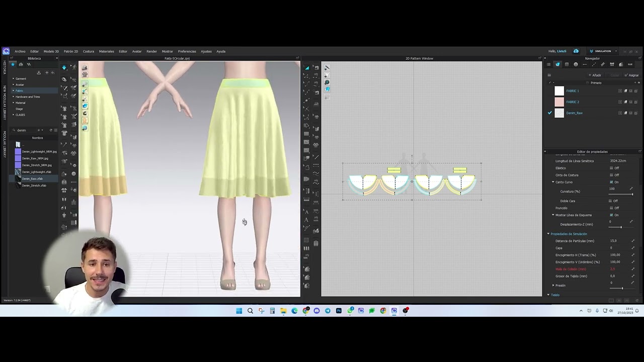 Clo3D Clase18: Tejidos (Fabrics)