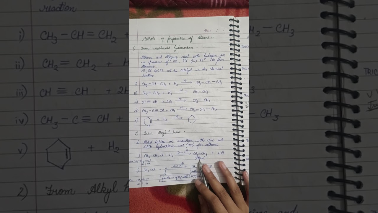 CBSE class11 organic chemistry part25 methods to prepare alkanes#cbsenotes#organicchemistry#practice
