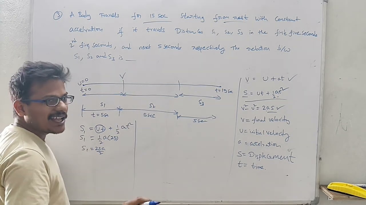 Numerical problems on kinematics nth second displacement related 