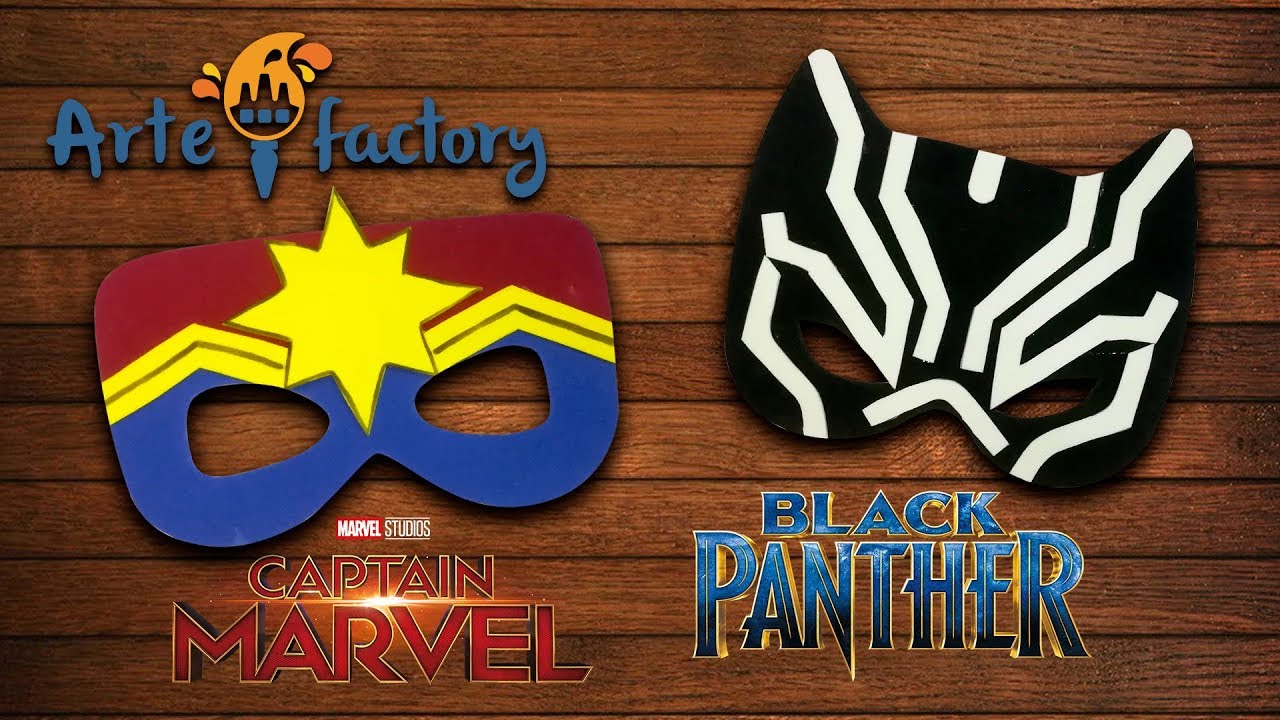Antifaz de superheroe - Capitana Marvel y Pantera Negra | Artefactory
