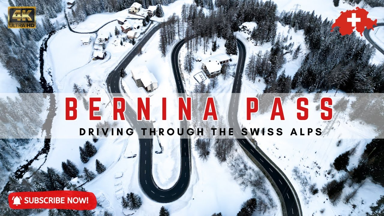 A Winter Road Trip through the Swiss Alps  Bernina Pass in 4K - 2024