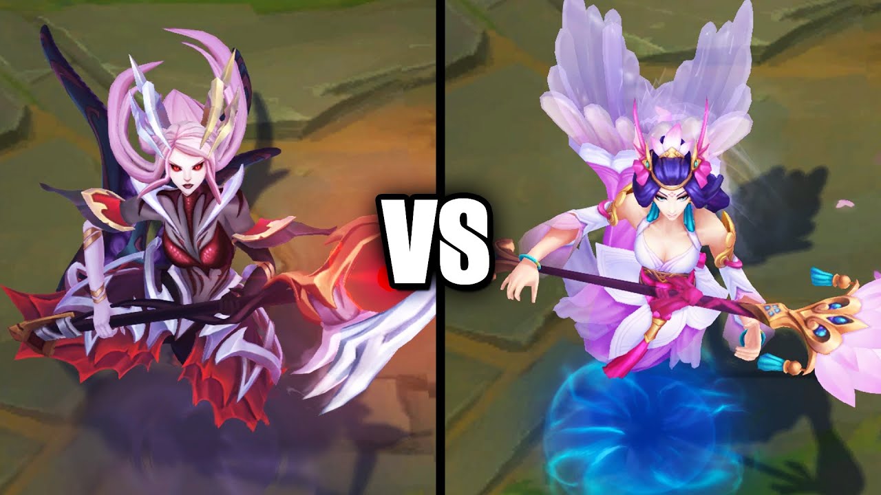 Coven Nami vs Splendid Staff Nami Skins Comparison (League of Legends)