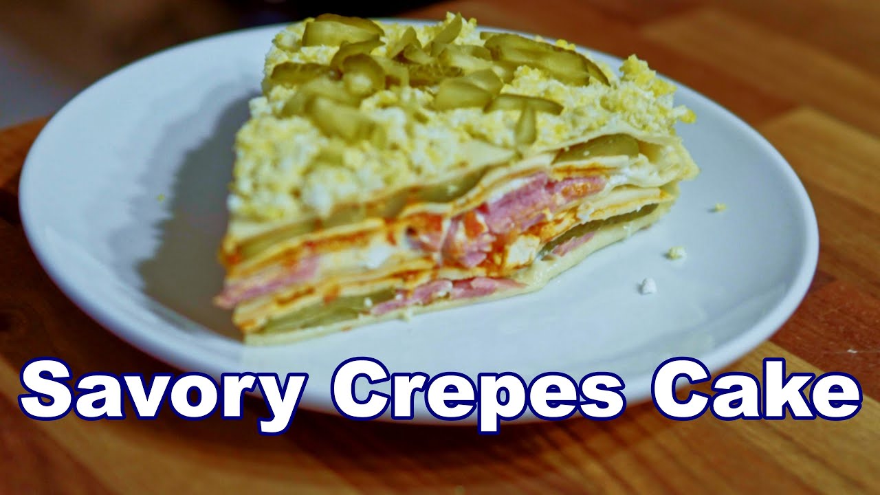 Savory crepes cake