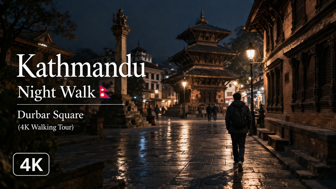 🌙 Kathmandu Night Walk 🇳🇵 | Durbar Area Local Market Street Life (4K Walking Tour)