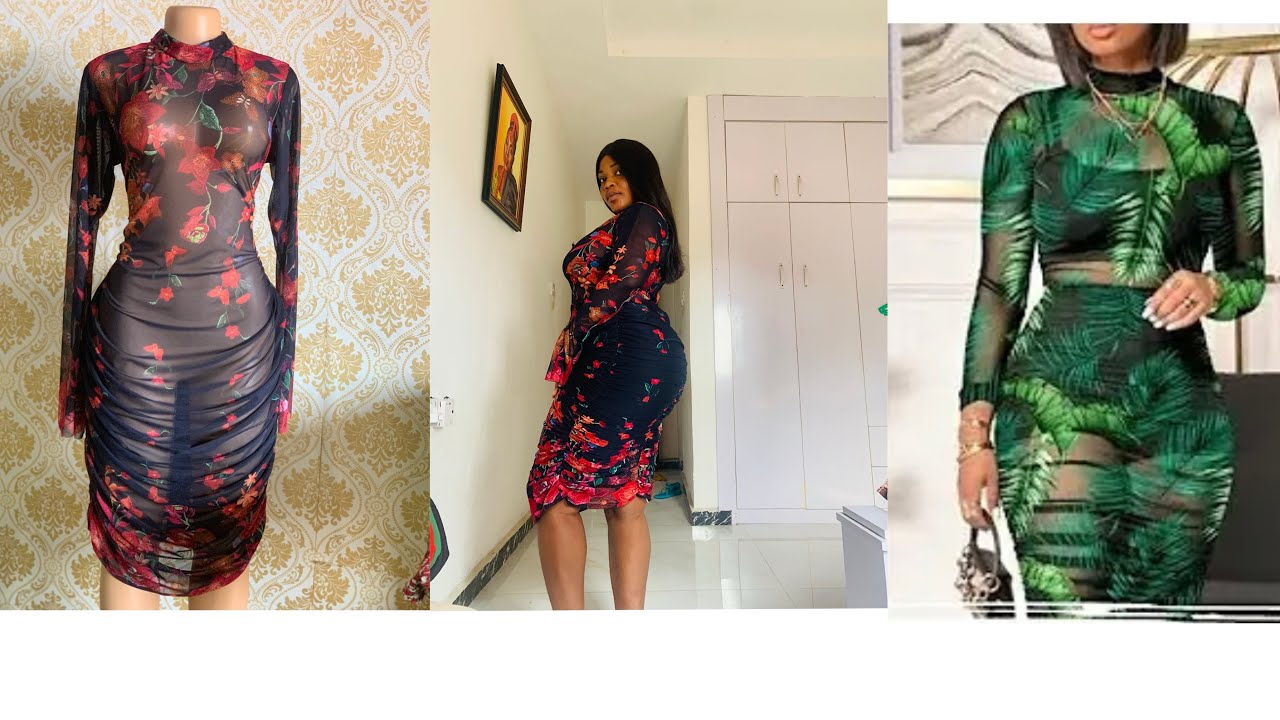 How to cut and sew a mesh ruched dress with elastic..