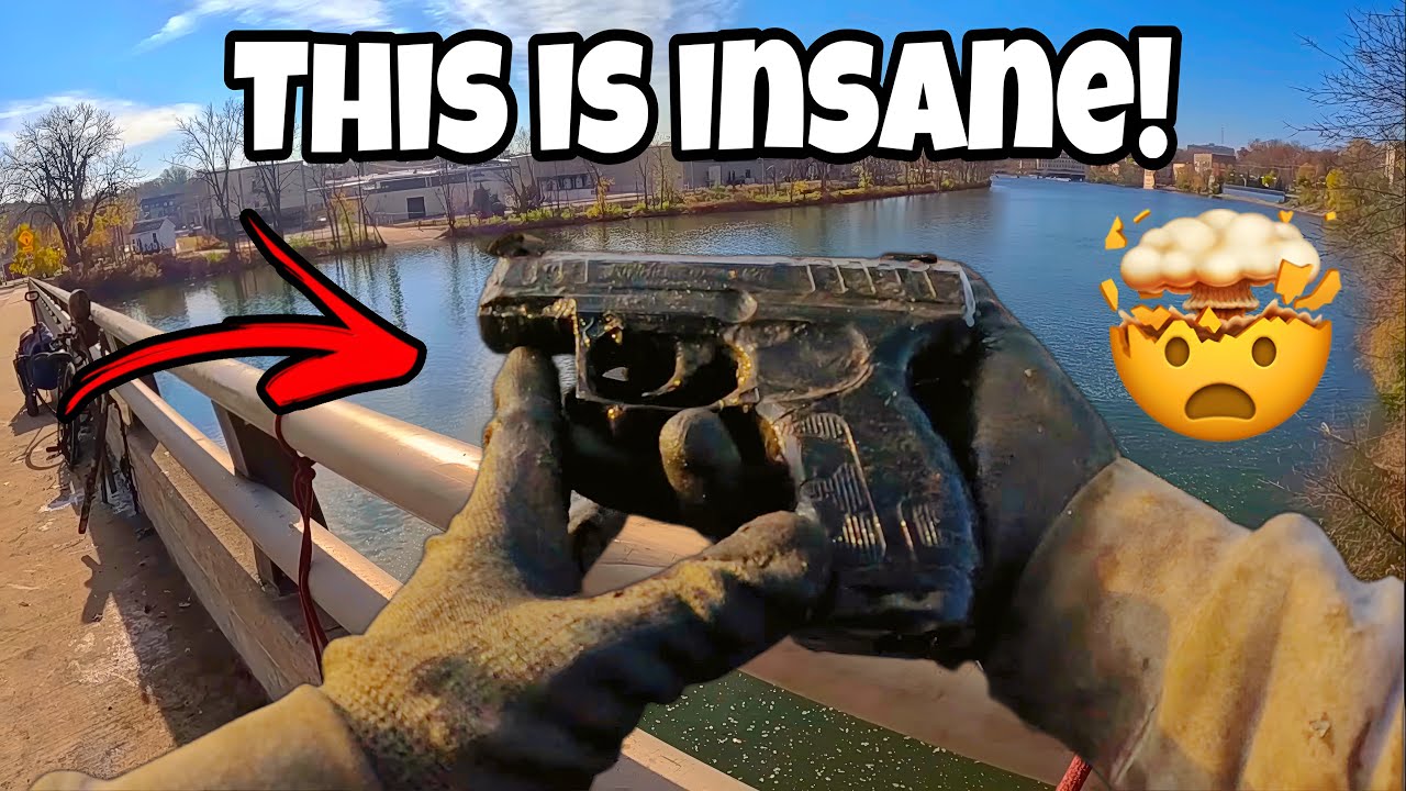 OMG! Drop the Gun Back in the River Before They Kill Me!!! (Magnet Fishing)