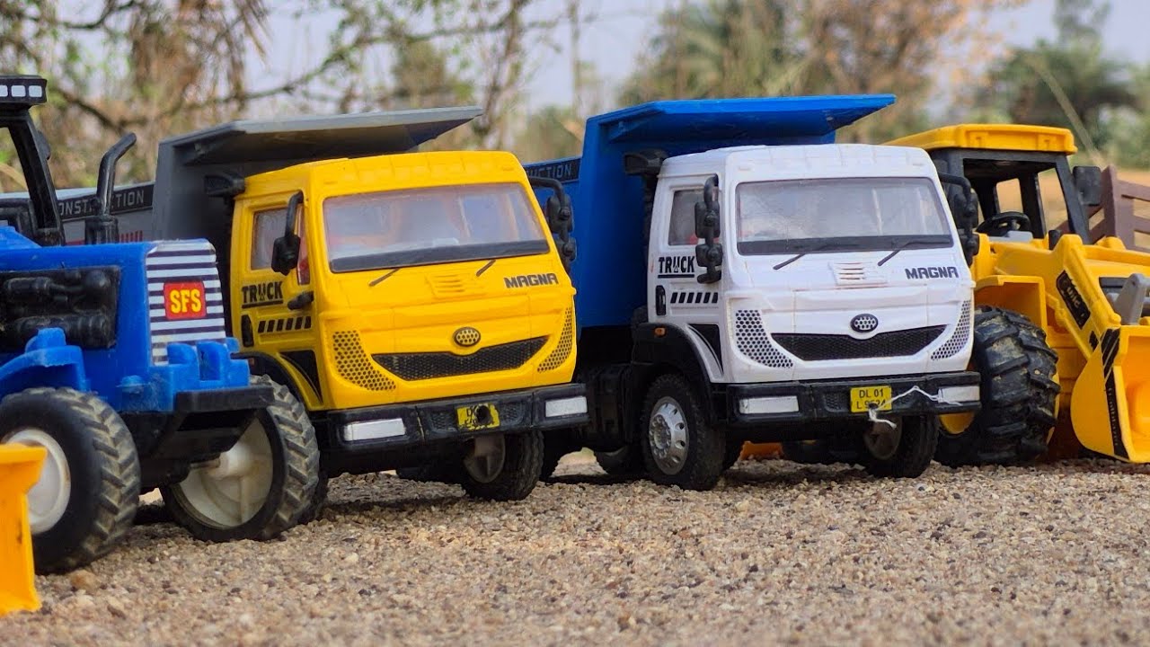 Accident Tata Truck | Jcb Bulldozer | Volvo Truck | HMT Tractor On Highway #cartoon @Spdreamtoys 