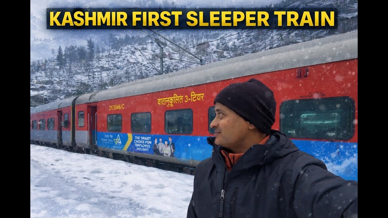 KASHMIR FIRST SLEEPER TRAIN | SPECIAL TRAIN JOURNEY IN HEAVY SNOWFALL KASHMIR