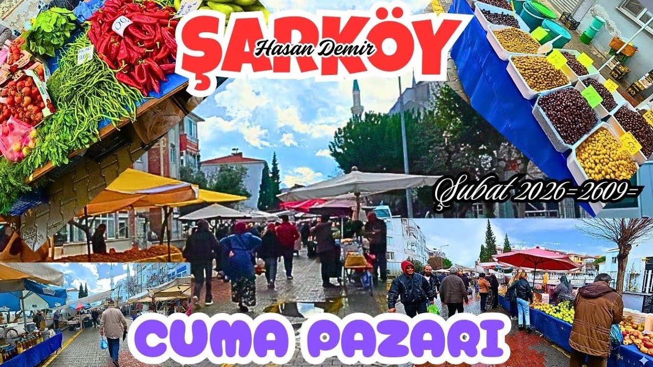 BU HAFTA ŞARKÖY CUMA PAZARI HAVA YAĞIŞLI OLUNCA PAZARCILAR TEZGAHLARINI AÇMADI ŞUBAT  2026  = 2609 =
