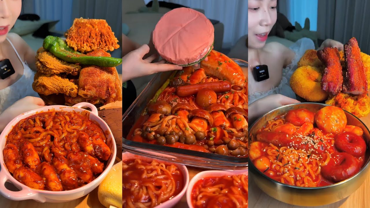 Eat spicy 🔥 🥵 noodles 🍜 with eggs 🤤 🥚 #mukbang #hotpot #yummiestfood