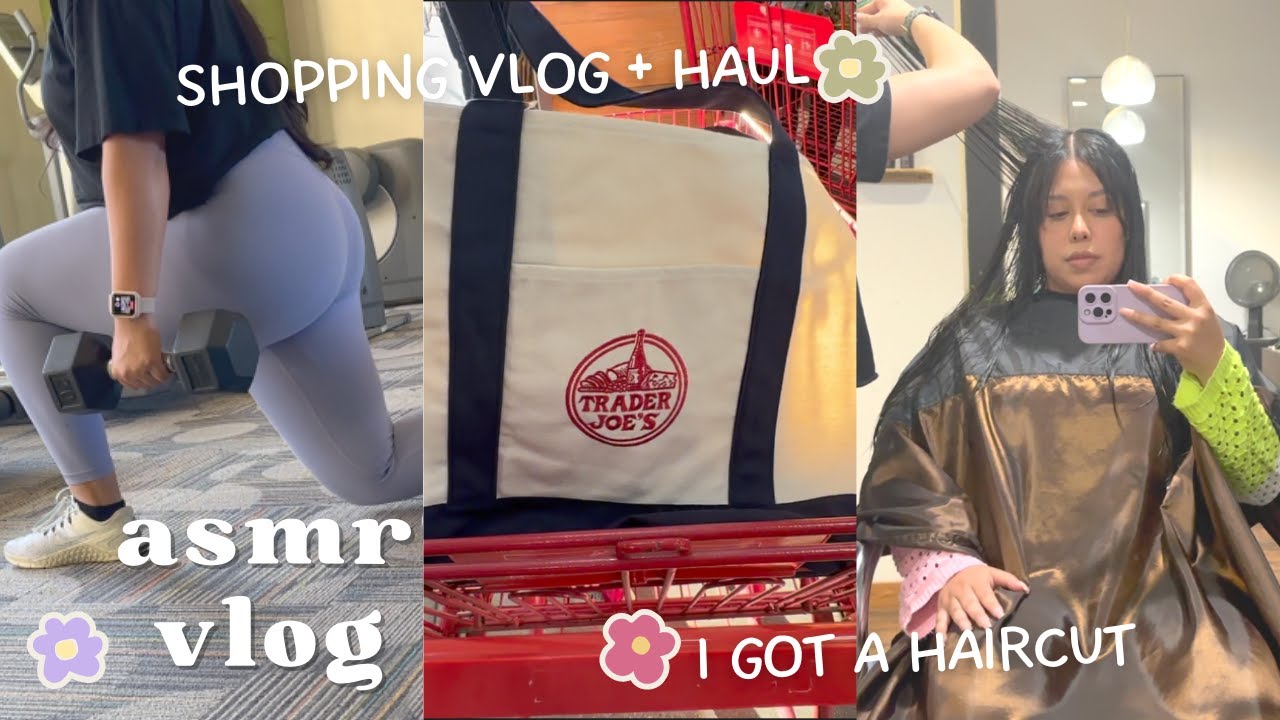 ASMR VLOG | ✿ Shopping, Hair salon, working out (whispered voice over)