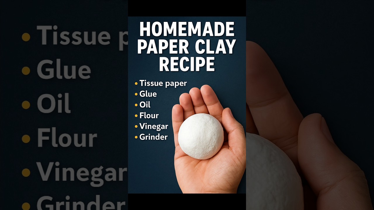 Homemade Paper Clay Recipe | No Waste | No Crack | Super Smooth! #shorts #viralshorts #paperclay