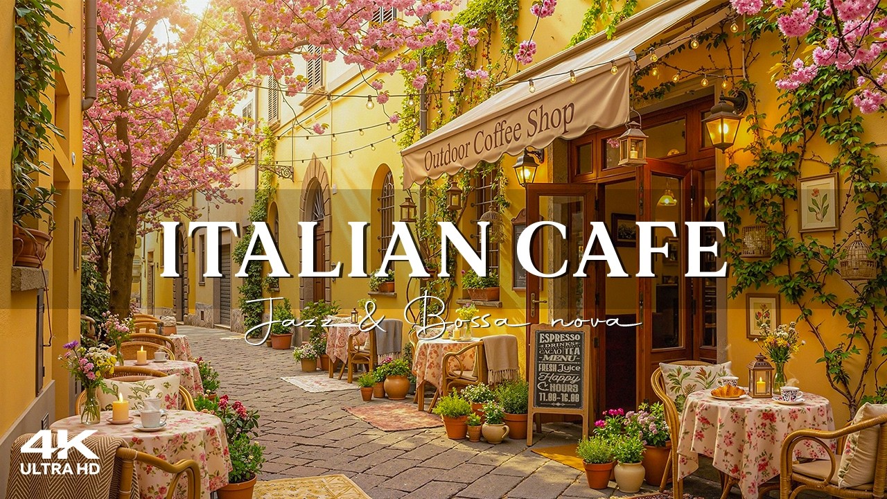 Beautiful Spring Morning in Italian Café 🌸 Smooth Jazz & Bossa Nova Coffee Music for Happy Day
