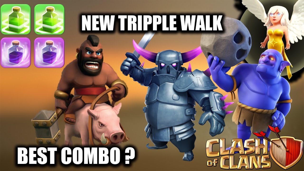 TRIPLE WALK || QUEEN WALK ft. P.E.K.K.A WALK+BOWLER WALK & HOGS || 3 STAR ATTACKS || Clash of Clans✓