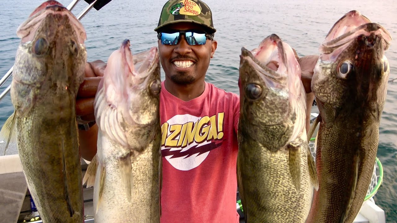Catching TONS of Walleye Fishing on Lake Erie in hot summer - SEE HOW.