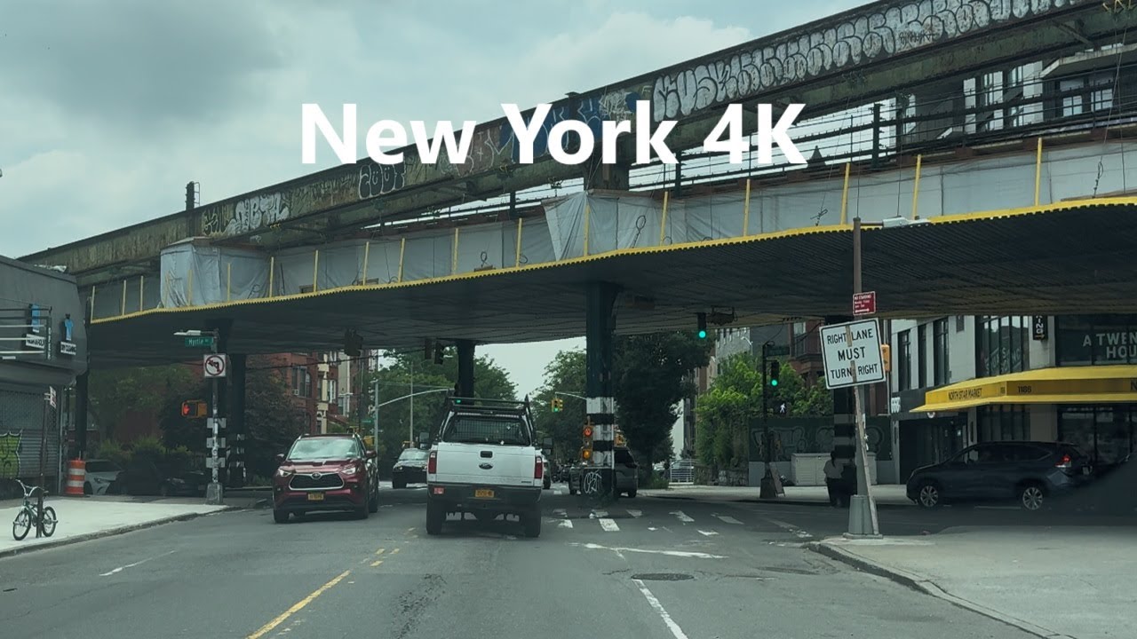 4K New York - Driving tour of Brooklyn ( Leonard Street & Scholes Street & Bushwick Avenue )