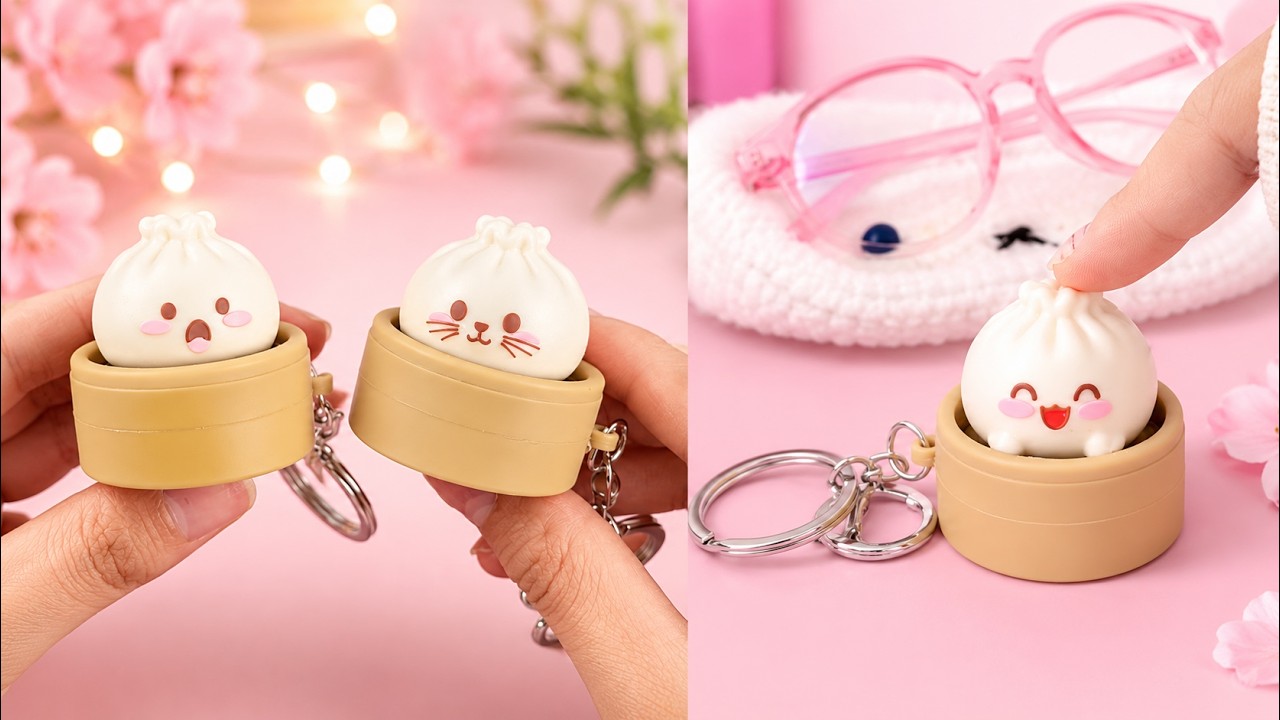 DIY Dumpling Fidget Pop Keychain 🥟✨ | Easy Stress Relief Toy at Home
