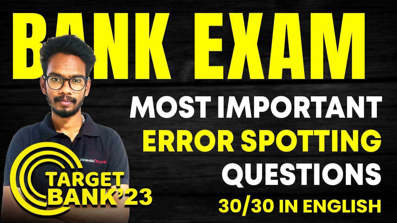 Most Important Error Spotting Questions in English by Prithivi Raj | Bank Exams 2023 | Veranda Race