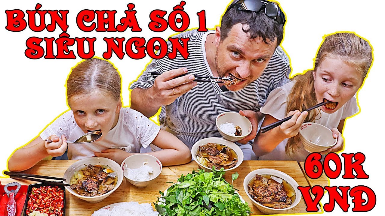 Ăn Bún Chả Số 1 Việt Nam Siêu Ngon Phần Khổng Lồ | Stefi & Emi Family Vlog