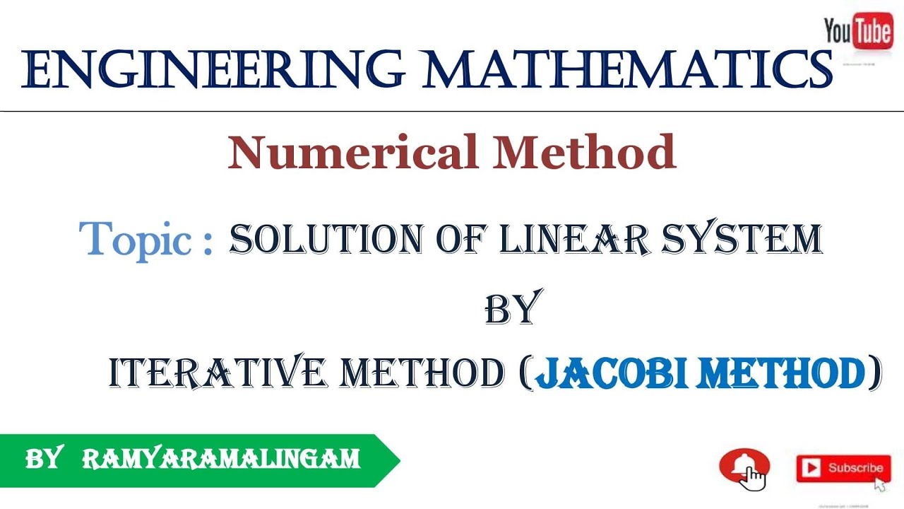 Solutions of linear system by using iterative method || Jacobi method || in tamil ||
